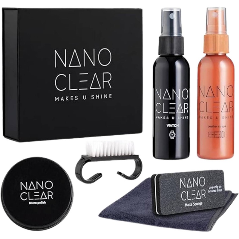 Watch Cleaner Scratch Remover 2.1. Watch Cleaner Solution, 2oz. Watch Renewal. Watch Polish, Microfiber Cloth, Matte Sponge, Cleaning Brush u2013 Watch Cleaning Kit Kit Accessories - Image 7