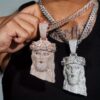 Jesus Pendant Necklace - One-inch Wide Cuban Chain, Religious Gift for Christmas, Valentine's, - Unisex Everyday & Special Occasion Hip-Hop Religious Necklace for Men &, Festive Accessory, Sparkling Stones Design, Stylish Chain, Elegant
