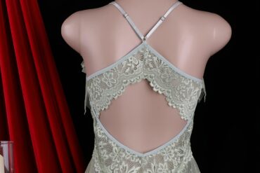 Women's Nightwear, Two-Piece Robe Set, Solid Color Semi-Transparent Lace Deep V Chest-Exposing Polka Dress, Hot Thong, G-String, with Garter Belt, Boudoir Outfit, Seductive Sleepwear, Lace Lingerie, Sheer Nightgown, Breathable Material, Delicate Lace