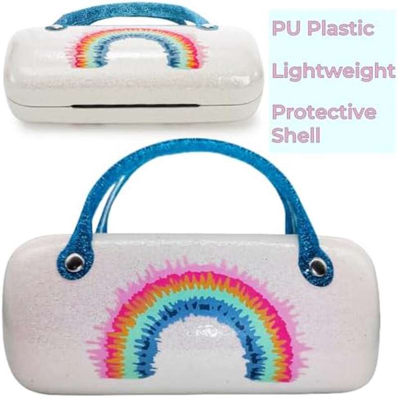 Eyeglass Case for and Women, Hard Shell with Handle, Sparkle Glitter, Protective, Suitable for Makeup Storage - Image 3