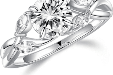 Willow Moissanite Engagement Rings for Women, 1.2ct D Color VVS1 Clarity Lab Created Moissanite Rings 925 Silver Twig Ring for Women Jewelry Gifts for Her