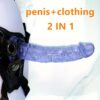 Dildo - 2pcs Realistic Skin Feel Simulation Dildo, Adult Gay Couple Sex Game Accessories Belt Pants, G-Spot Vaginal Stimulation Flirting Toy with Suction Cup, Adult Pleasure Anal Toy